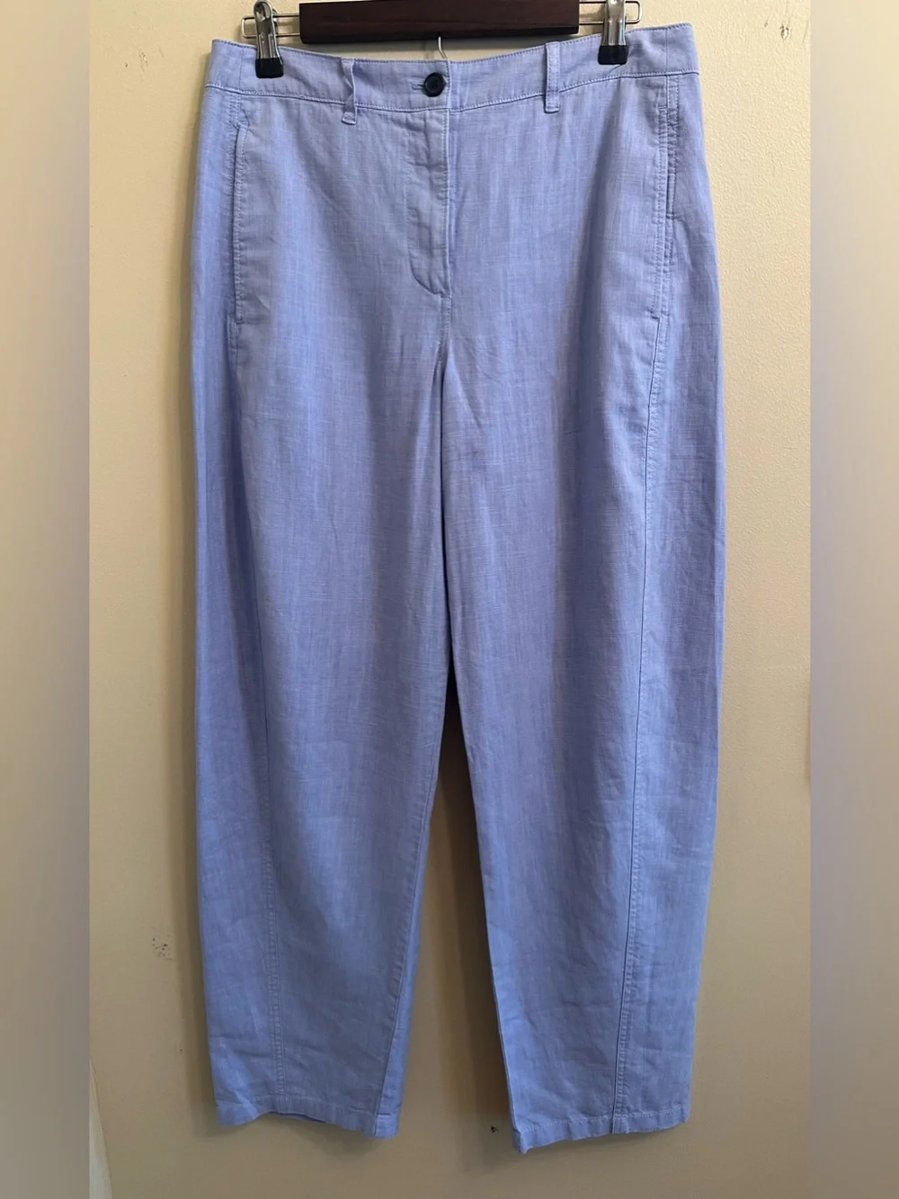 J.Crew Periwinkle Linen Blend Cropped Pants Women's Size 4 Coastal Preppy 1127